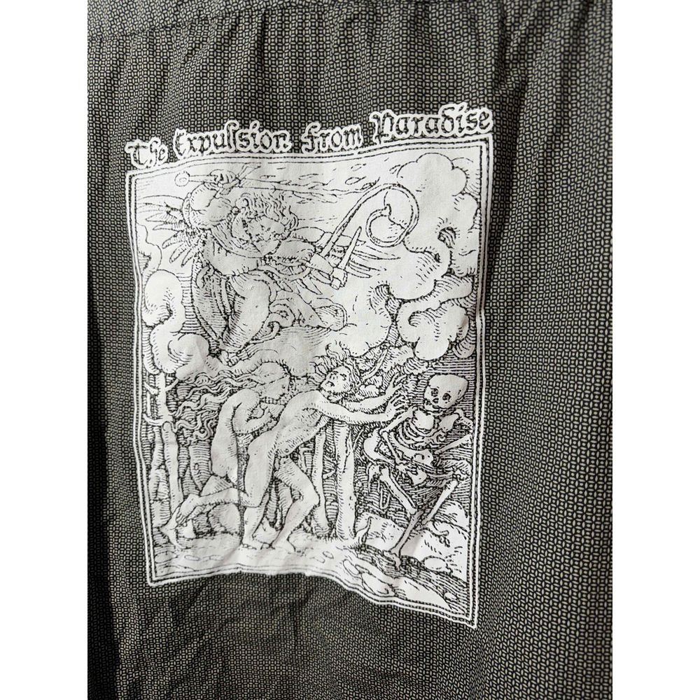 Merona Printed Punk Goth Silk Screened Button Down Unisex Large